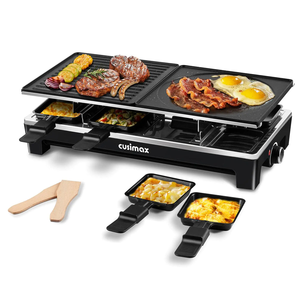 CUSIMAX 2-in-1 Electric Raclette Grill & Griddle
