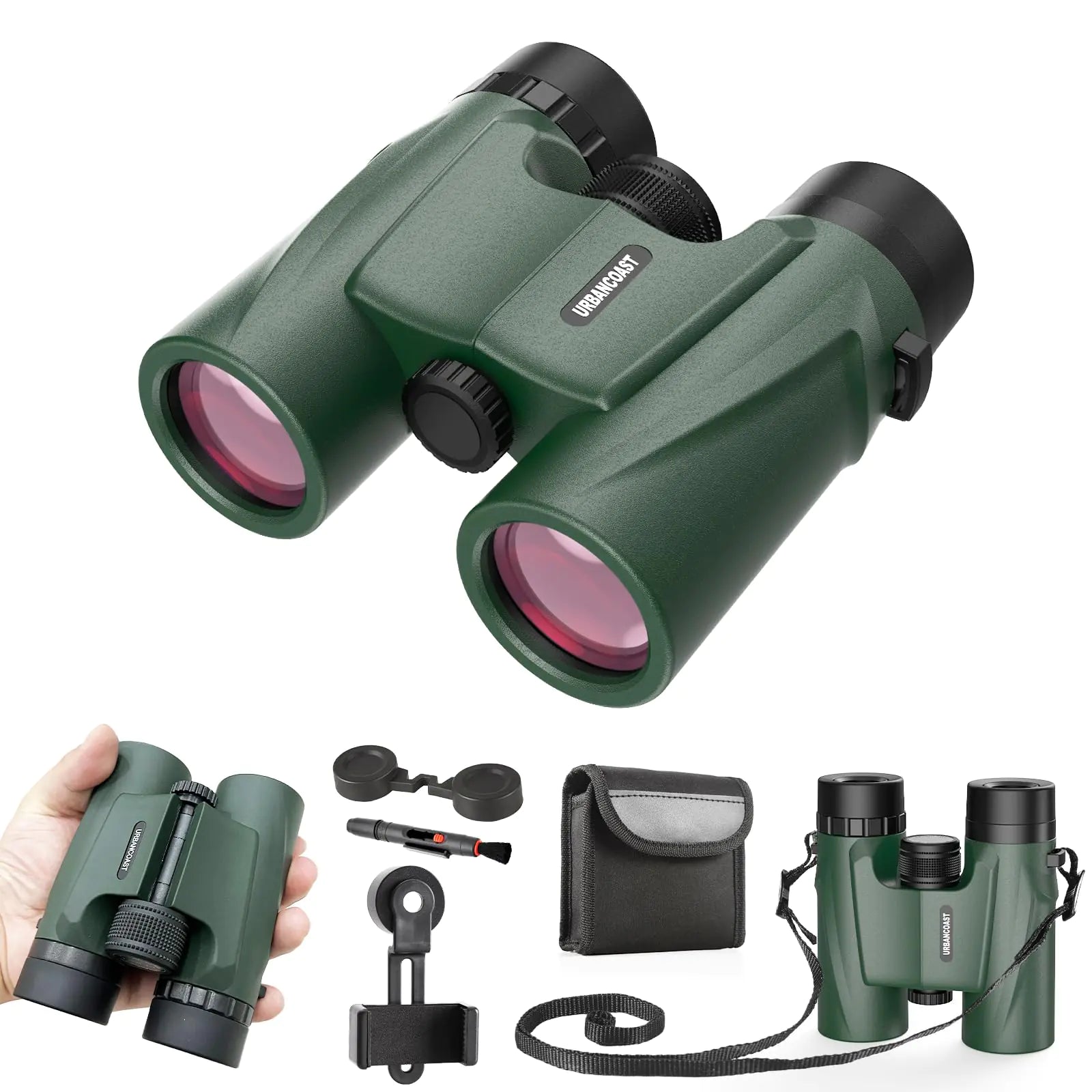 12X32 HD Lightweight & Waterproof Wide-Angle Binoculars with Phone Adapter