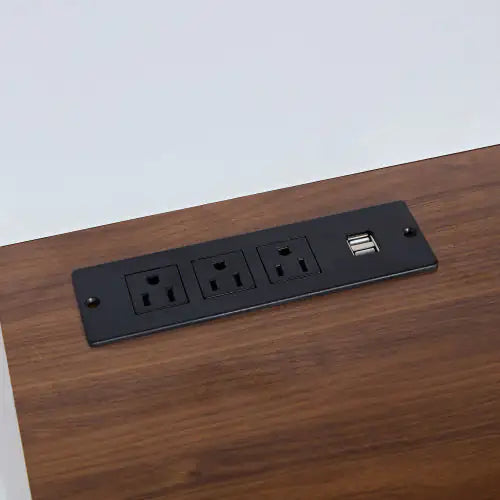 Wine Cabinet Coffee Bar with 3 Outlets & 2 USB Ports White