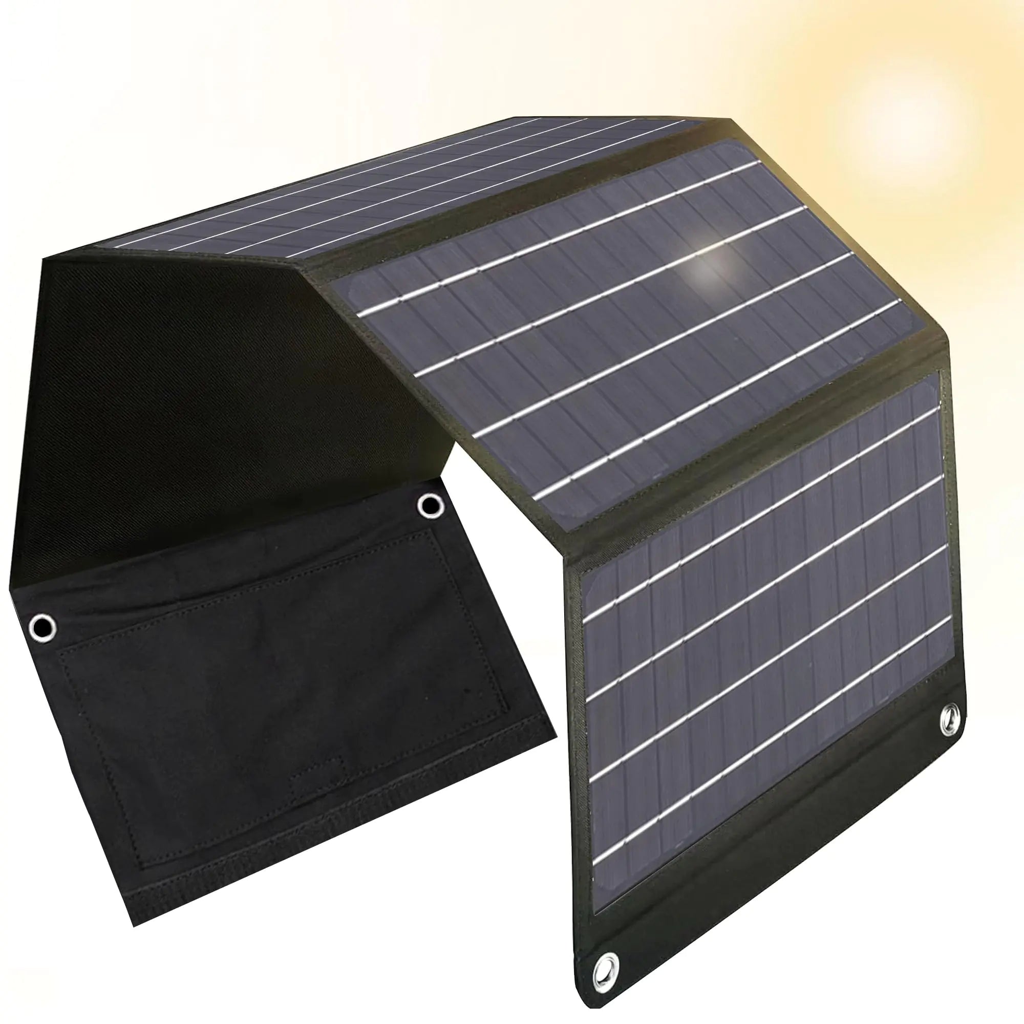 28W Foldable Solar Charger - Dual USB Portable Panels