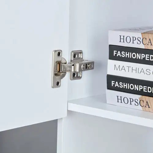 Wine Cabinet Coffee Bar with 3 Outlets & 2 USB Ports White